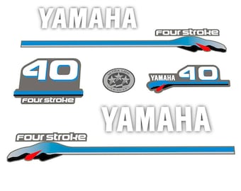 Ensemble d'autocollants pour moteurs hors-bord Yamaha 40 - 50 quatre temps (2000)