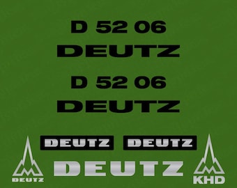 Deutz D 52 06 Aftermarket Replacement Tractor Decal (Sticker) Set
