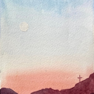 Sunset Seascape - watercolor