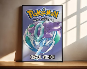 Póster de Pokémon Crystal / Póster de videojuegos / Decoración para gamers / Póster de videojuegos / Regalo para gamers / Lámina de videojuegos / Portada de videojuegos