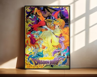 Dragon Quest Poster | Video Game Wall Art | Gamer Wall Decor | Video Game Print Gift | Matte Poster