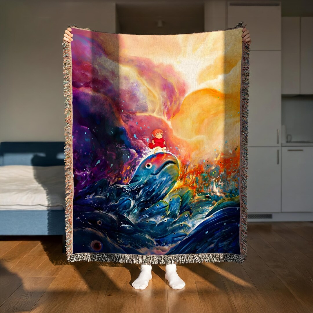Ponyo Tapestry | Studio Ghibli Movie Wall Art - Etsy
