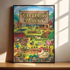 Póster de Stardew Valley / Póster de videojuegos / Decoración para gamers / Póster de videojuegos / Regalo para gamers / Lámina de videojuegos / Portada de videojuegos 3