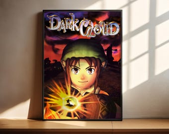 Dark Cloud Poster | Video Game Wall Art | Gamer Wall Decor | Video Game Print Gift | Matte Poster