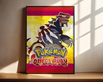 Póster de Pokémon Omega Ruby / Póster de videojuegos / Decoración para gamers / Póster de videojuegos / Regalo para gamers / Lámina de videojuegos, Portada de videojuegos