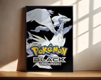 Póster de Pokémon Negro / Póster de videojuegos / Decoración para gamers / Póster de videojuegos / Regalo para gamers / Lámina de videojuegos / Portada de videojuegos / Lámina de videojuegos