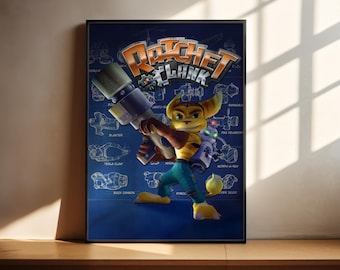 Ratchet and Clank Poster | Video Game Wall Art | Gamer Wall Decor | Video Game Print Gift | Matte Poster