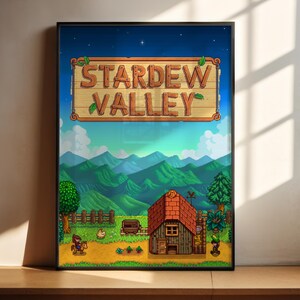 Póster de Stardew Valley / Póster de videojuegos / Decoración para gamers / Póster de videojuegos / Regalo para gamers / Lámina de videojuegos / Portada de videojuegos 2