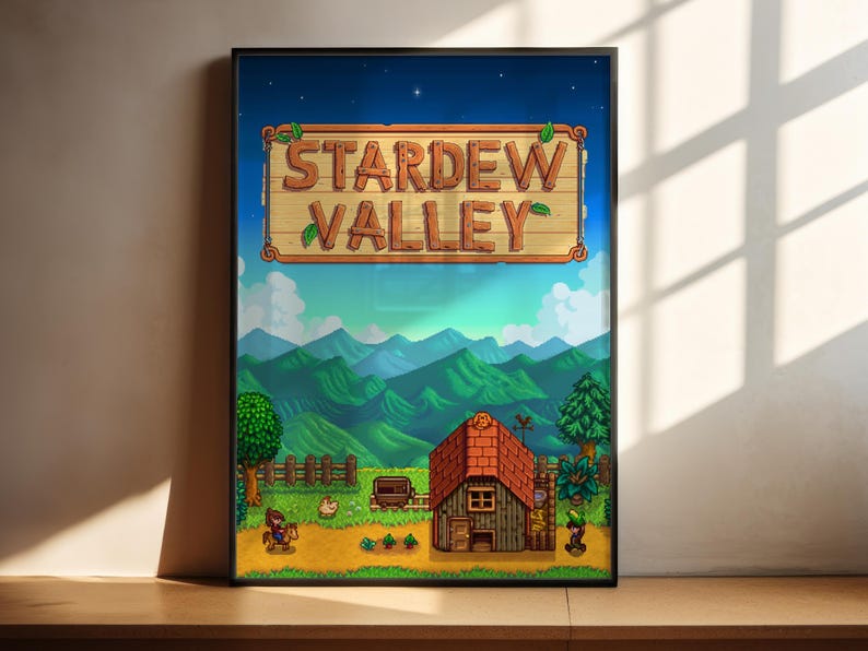 Póster de Stardew Valley / Póster de videojuegos / Decoración para gamers / Póster de videojuegos / Regalo para gamers / Lámina de videojuegos / Portada de videojuegos 2
