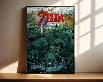Impresión de póster de The Legend of Zelda Link's Awakening / Póster de juegos / Decoración de juegos / Póster de videojuegos / Regalo de juegos / Impresión de videojuegos