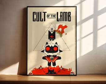Póster de Cult of the Lamb / Póster de videojuegos / Decoración para gamers / Póster de videojuegos / Regalo para gamers / Lámina de videojuegos / Portada de videojuegos