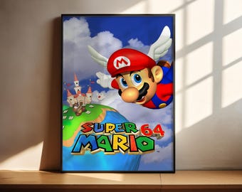 スーパーマリオ64 jpn ウォールポスター ボックスアート レトロビデオ