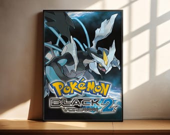 Póster de Pokémon Negro 2 / Póster de videojuegos / Decoración para gamers / Póster de videojuegos / Regalo para gamers / Lámina de videojuegos / Portada de videojuegos