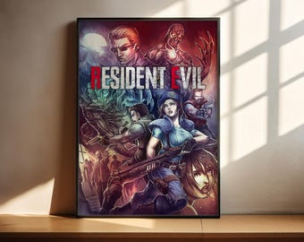 Póster de Resident Evil / Póster de videojuegos / Decoración para gamers / Póster de videojuegos / Regalo para gamers / Lámina de videojuegos / Portada de videojuegos n.º 4