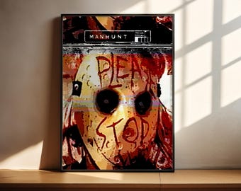 Póster de Manhunt / Póster de videojuegos / Decoración para gamers / Póster de videojuegos / Regalo para gamers / Lámina de videojuegos / Portada de videojuegos / Lámina de videojuegos