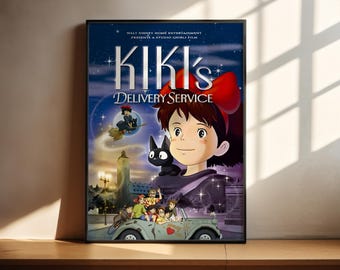 Kiki’s Delivery Service Poster | Studio Ghibli Anime Wall Art | Matte Vertical Poster