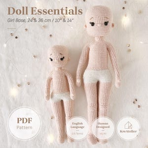 10 & 14 Inches Dolls Body Base Crochet Pattern Bundle | Posable Amigurumi Girls PDF