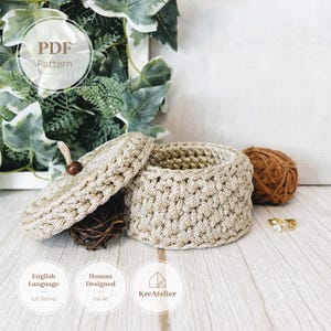 Crochet Jewelry Box Pattern | Crochet Basket PDF | DIY Macrame Cord Organizer | Modern Crocheted Decor Tutorial