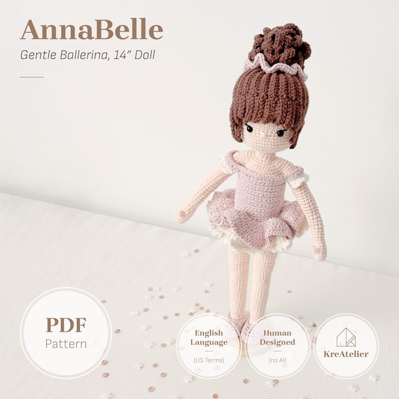 14 Inch Ballerina Doll with Ballet Dress Crochet Pattern