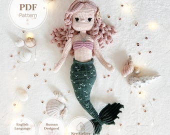 人魚のあみぐるみ人形の編み図 - Etsy 日本