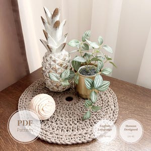 Round Placemat Crochet Pattern | Textured Table Mat Centerpiece | Boho Crocheted Dining Decor | Modern Rope Hot Pad PDF | 3 Sizes S M L