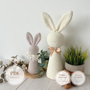 Easter Bunny Crochet Pattern Bundle | Amigurumi Rabbit PDF, 2 Sizes | DIY Spring Home Decor