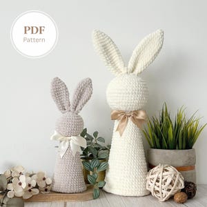 2-in-1 Easter Bunny Crochet Pattern BUNDLE | Amigurumi Rabbit PDF in Medium & Large Sizes | Spring Home Decor | Instant Download