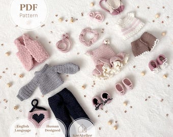 14 Inch Doll Clothes Crochet Patterns for Amigurumi Girls | Crochet Doll Wardrobe PDF Tutorial