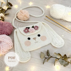 Kawaii Bunny Purse Crochet Pattern | Amigurumi Rabbit Crossbody Bag for Girls | Cute PDF Tutorial | Easter Pouch Gift for Kids
