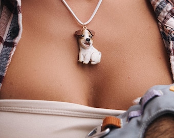 Custom Pet Choker, Personalized Dog or Cat Accessory, Handmade Animal Portrait Gift, Unique Polymer Clay Necklace Jewelry