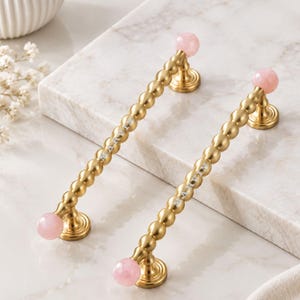 Brass Crystal Turquoise Cabinet Pull: French Drawer Knob, Modern Wardrobe Closet Pull