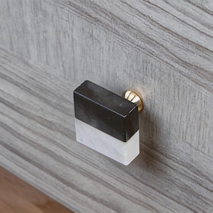 Ladeknop marmer messing hout: kasthendel met één gat, knop nachtkastje slaapkamerdressoir