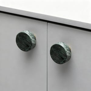 Natural Marble Knob: Brass Cabinet Knob, Luxurious Door Handles