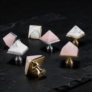 Pink Natural Stone Dresser Knob: Creative Drawer Handle, Hardware For Wardrobe Cupboard Storage