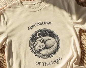 Whimsical Sleeping Fox SVG | Moon Stars Shirt Design (Digital Download)