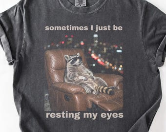 Funny Raccoon Dad Shirt, Just Resting My Eyes Club Tee, Comfort Colors Father's Day Gift, Retro Dad Joke Shirt, Trash Panda Tee for Dad