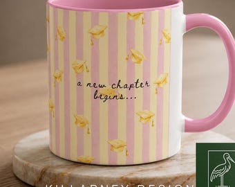Personalized Graduation Mug, A New Chapter Begins, Custom Name Class of 2026 Coffee Mug, College Grad Gift Her, Doctor Nurse PhD Mug