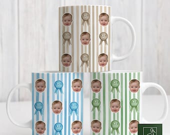 Best Dad Ever Custom Baby Photo Retro Mug, Personalized Father's Day Gift, First Time Daddy Appreciation, Dad's Birthday Present
