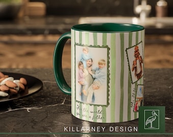 Custom Photo Mug for Dad, Personalized Mug with Photo, Dad Gift from Kids, 4 Photo Father's Day Mug, Custom Faces Mug Baby Photo Mug for Dad