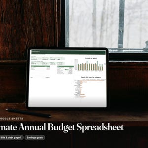 Annual Budget Spreadsheet for Excel and Google Sheets image 2