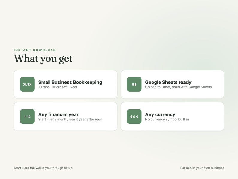 Small Business Bookkeeping Spreadsheet for Excel and Sheets image 9