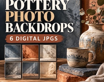 Aardewerk fotoachtergronden voor keramische productfoto's – 6 JPG's