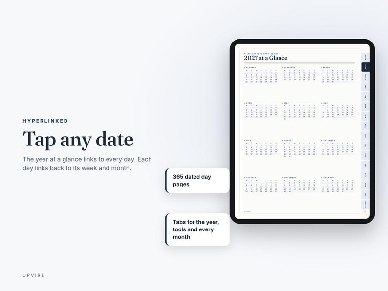 2027 ADHD Digital Planner for Goodnotes – Hyperlinked PDF 画像 3