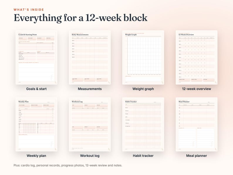 12-Week Fitness Planner and Workout Tracker PDF image 4
