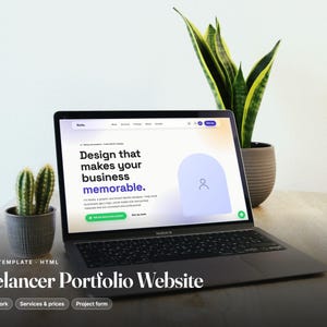 Freelancer Portfolio Website Template, HTML CSS One Page, Bilingual (Digital Download)