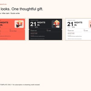 Tarjeta de regalo editable para noche de cine y cupón para cita romántica (PDF) imagen 3