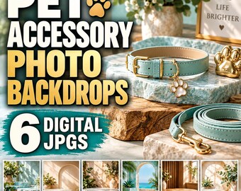 Pet Accessory Photo Backdrops for Boutique Product Photos – 6 JPGs