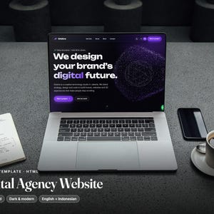 3D Animated Digital Agency Website Template, Dark Modern Portfolio (HTML)