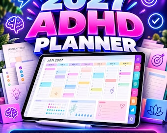 2027 ADHD Digital Planner for Goodnotes – Hyperlinked PDF