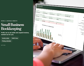 Small Business Bookkeeping Spreadsheet for Excel and Sheets